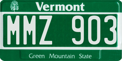 VT license plate MMZ903
