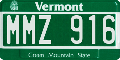 VT license plate MMZ916