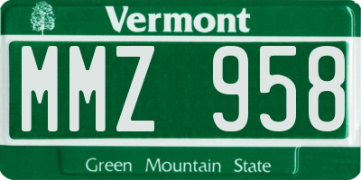 VT license plate MMZ958