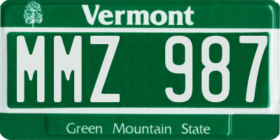 VT license plate MMZ987