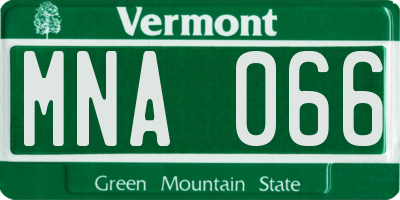 VT license plate MNA066