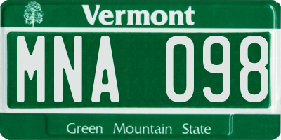 VT license plate MNA098