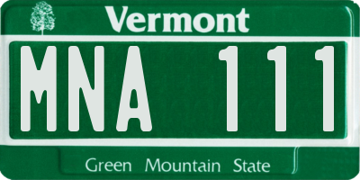 VT license plate MNA111