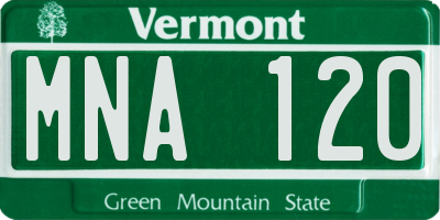 VT license plate MNA120
