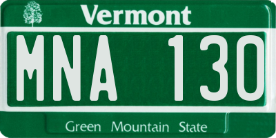 VT license plate MNA130