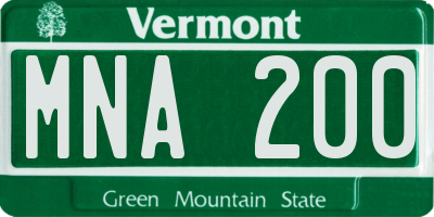 VT license plate MNA200