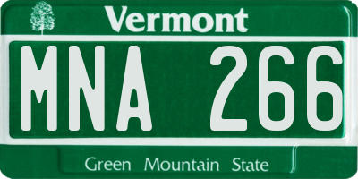 VT license plate MNA266