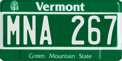 VT license plate MNA267