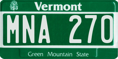 VT license plate MNA270