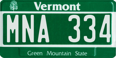 VT license plate MNA334
