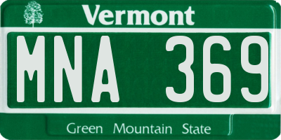 VT license plate MNA369