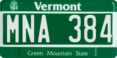 VT license plate MNA384