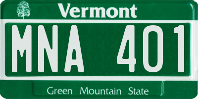 VT license plate MNA401