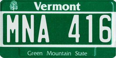VT license plate MNA416
