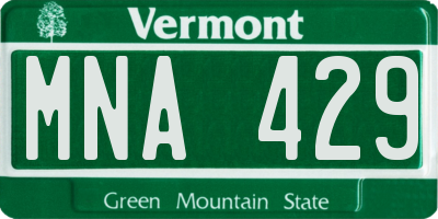 VT license plate MNA429