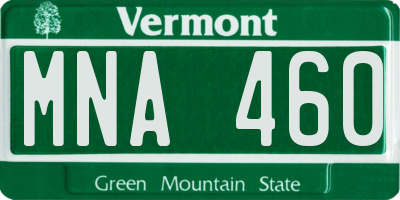 VT license plate MNA460