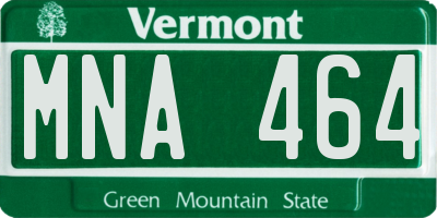 VT license plate MNA464