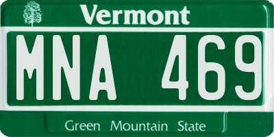 VT license plate MNA469