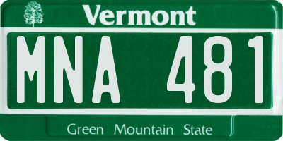 VT license plate MNA481