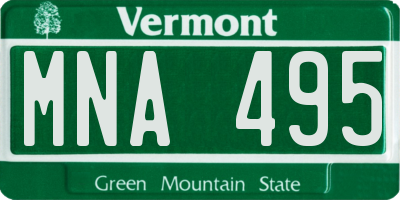 VT license plate MNA495