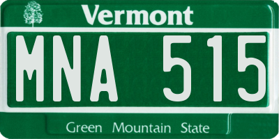 VT license plate MNA515