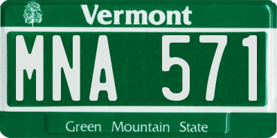 VT license plate MNA571