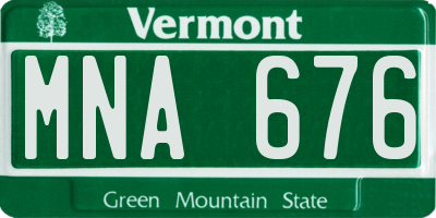 VT license plate MNA676