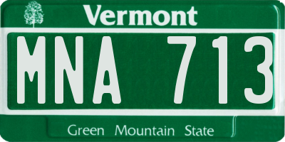 VT license plate MNA713
