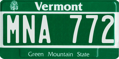 VT license plate MNA772