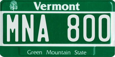 VT license plate MNA800