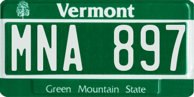 VT license plate MNA897