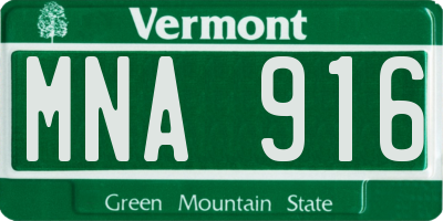 VT license plate MNA916