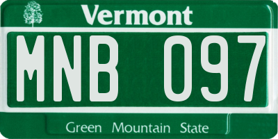 VT license plate MNB097