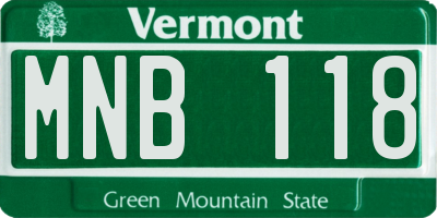 VT license plate MNB118
