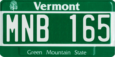 VT license plate MNB165