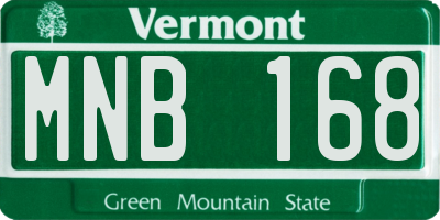 VT license plate MNB168
