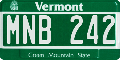 VT license plate MNB242