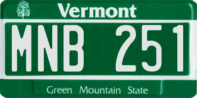 VT license plate MNB251