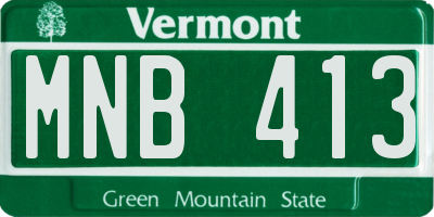 VT license plate MNB413