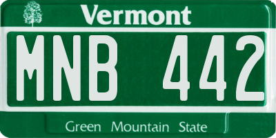 VT license plate MNB442
