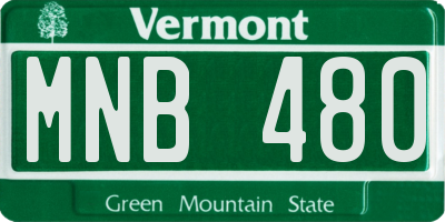 VT license plate MNB480