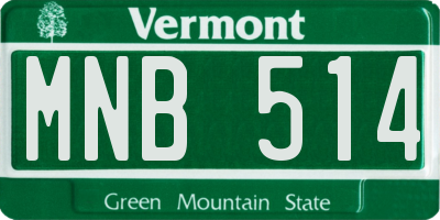 VT license plate MNB514