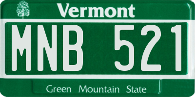 VT license plate MNB521