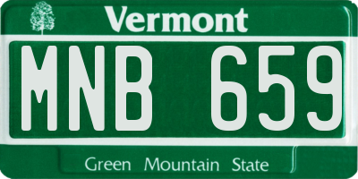 VT license plate MNB659