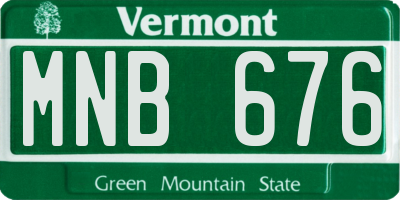 VT license plate MNB676