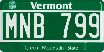 VT license plate MNB799