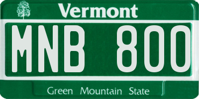 VT license plate MNB800