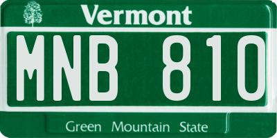 VT license plate MNB810