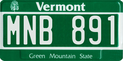 VT license plate MNB891