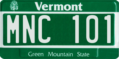 VT license plate MNC101